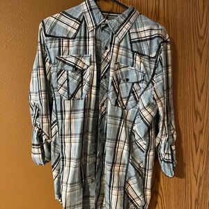 Blue Plaid Men's Shirt